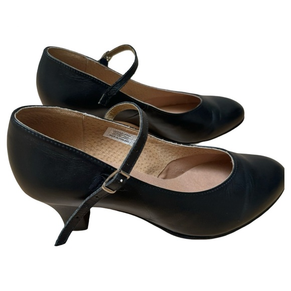 BLOCH Cabaret Character Shoes Black 2.5” Heel Leather Stage Theater Size 9.5 - Picture 4 of 16
